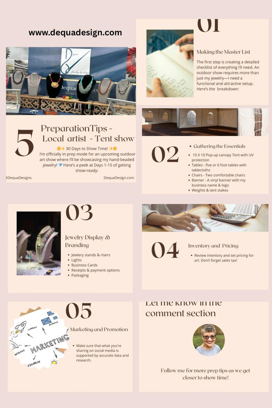 Preparing for a Local Outdoor Jewelry Show in 30 Days (Days 1-15)