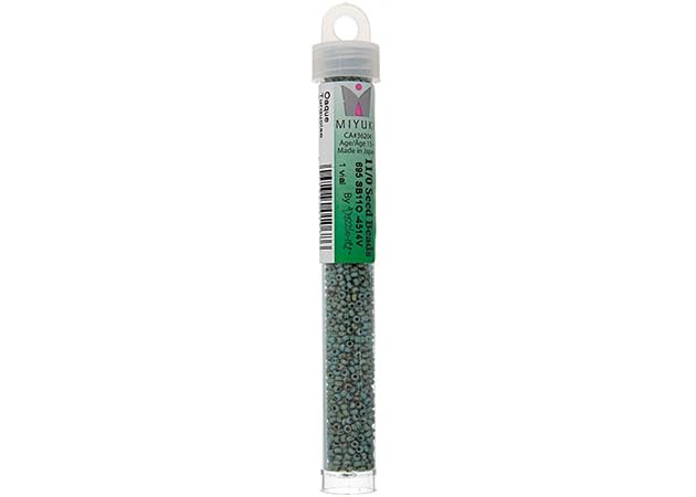 Miyuki Japanese Glass Seed Beads 22gms 11/0 in Blue Picasso Opaque Turquoise