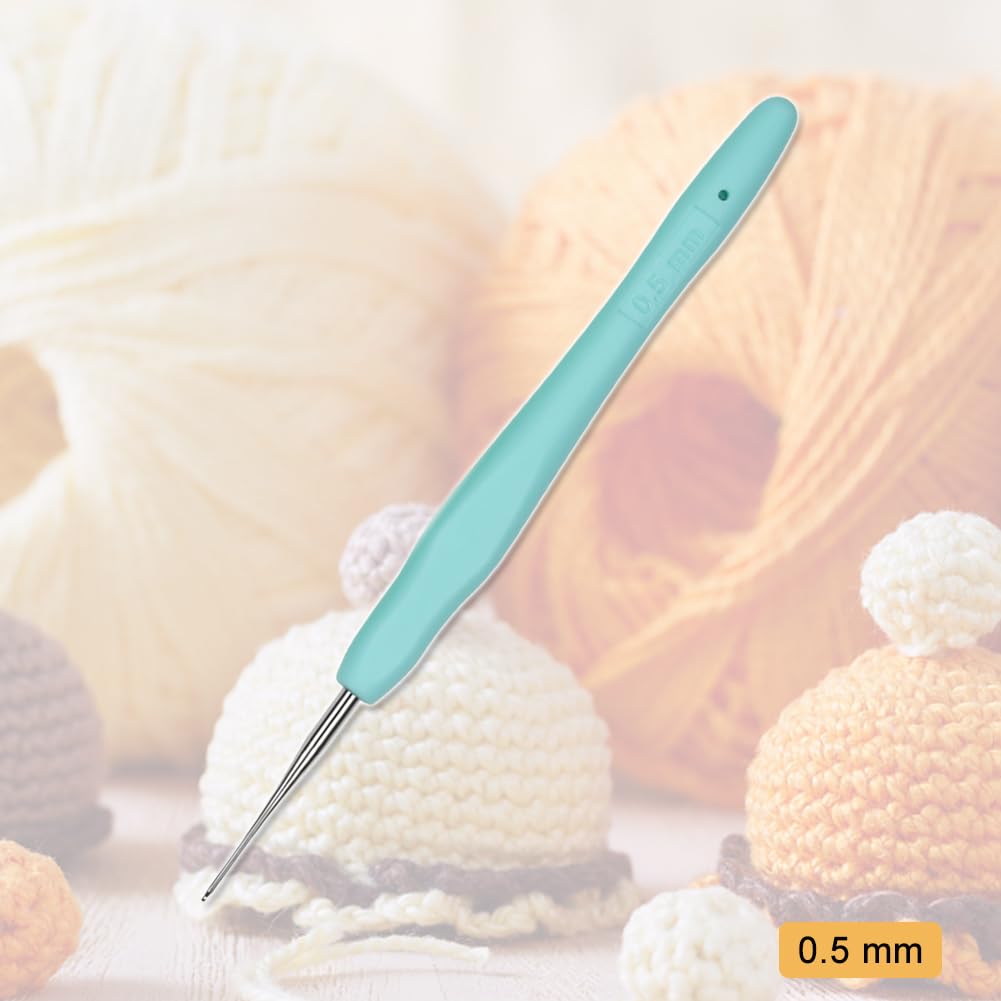 Small Size Crochet Hook Lace Crochet Needle QLRFFLJOY 0.5mm Crochet Hook Embroidery Thread Knitting Weaving Tool DIY Lace Yarn Crochet Needles (0.5 mm)