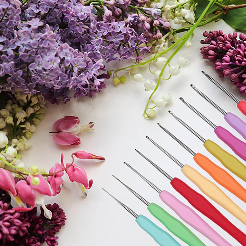 Small Size Crochet Hook Lace Crochet Needle QLRFFLJOY 0.5mm Crochet Hook Embroidery Thread Knitting Weaving Tool DIY Lace Yarn Crochet Needles (0.5 mm)