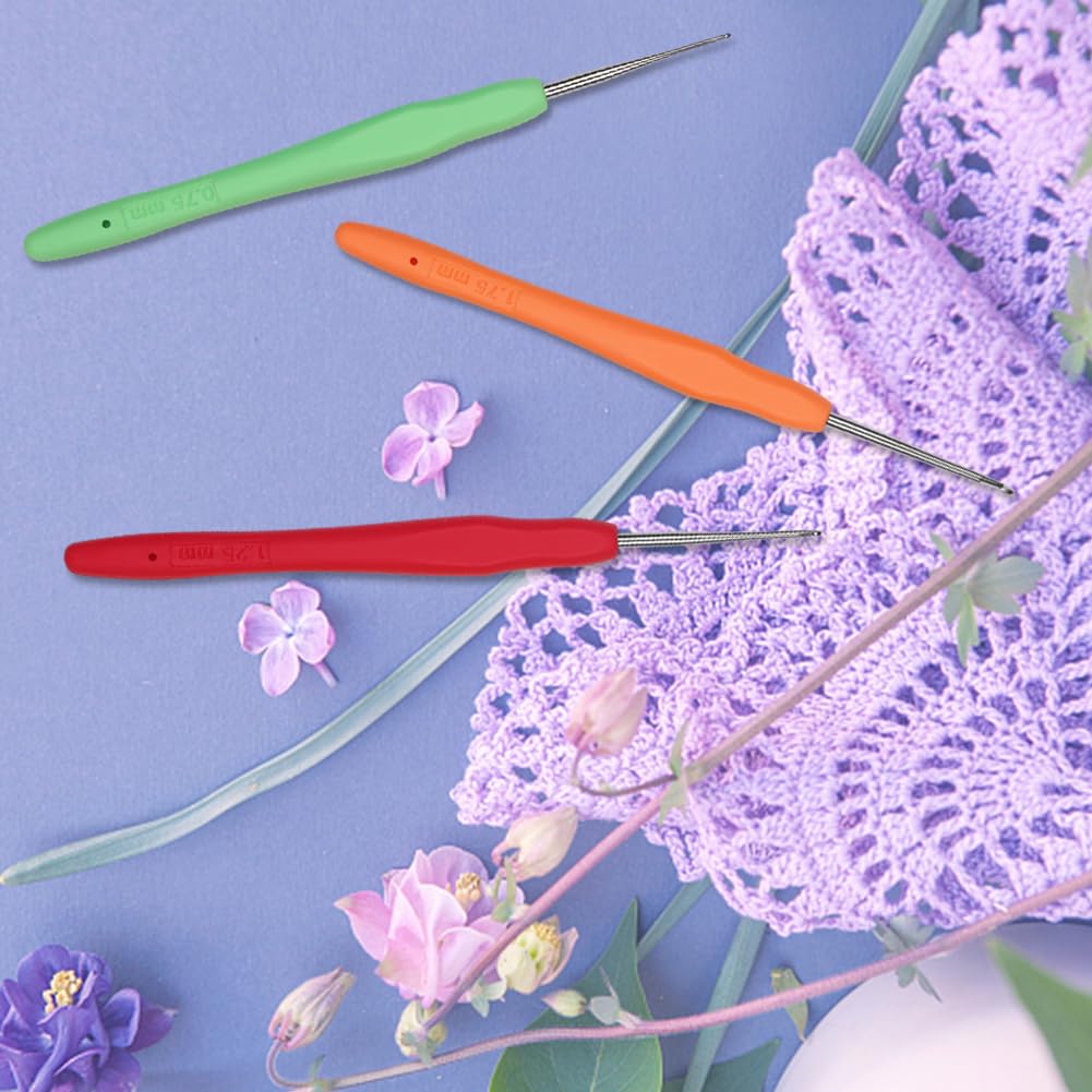Small Size Crochet Hook Lace Crochet Needle QLRFFLJOY 0.5mm Crochet Hook Embroidery Thread Knitting Weaving Tool DIY Lace Yarn Crochet Needles (0.5 mm)