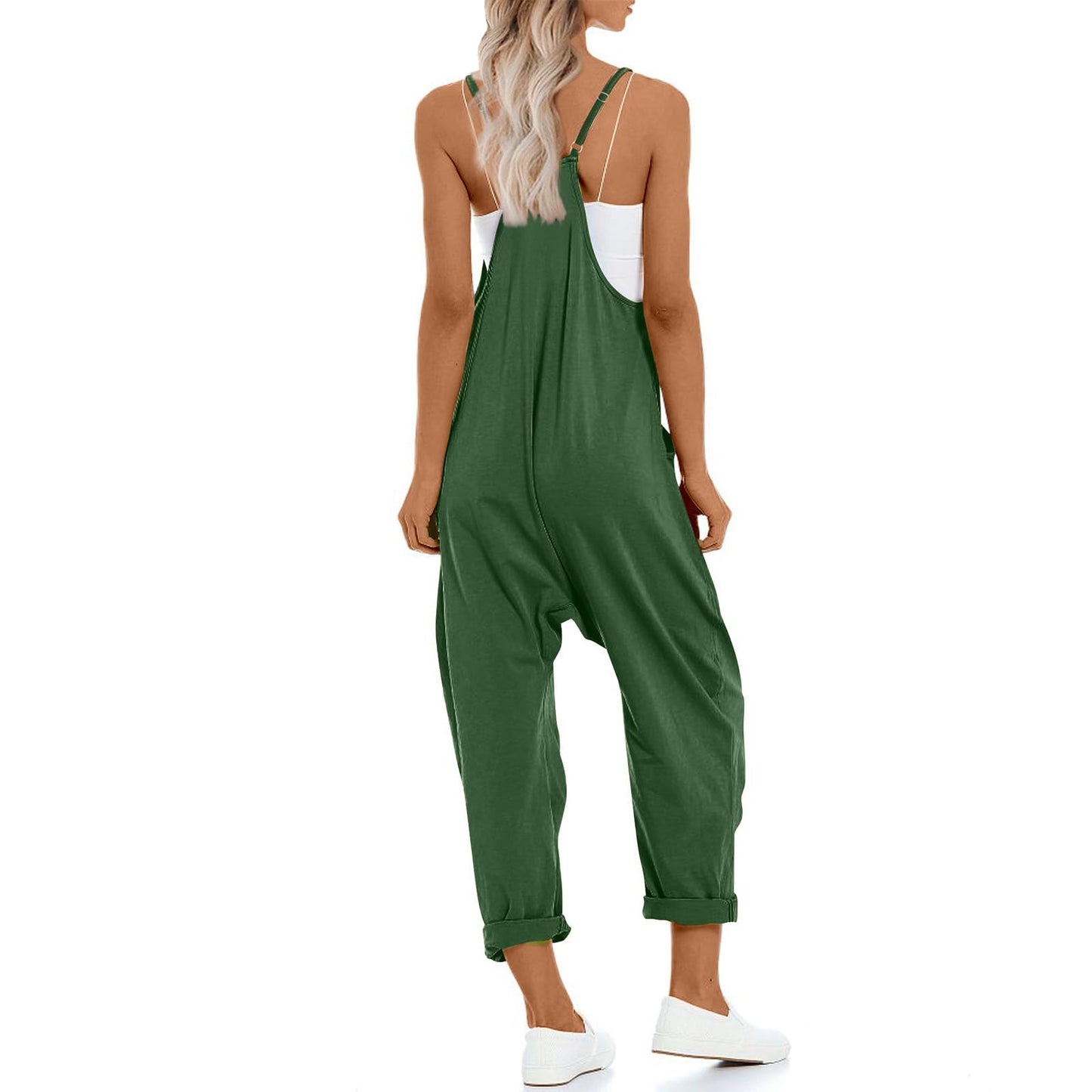 UNIANKIYA One Piece Jumpsuits for Women Casual Sleeveless Spaghetti Strap Rompers Summer Overalls Beach Vacation Outfits 2025