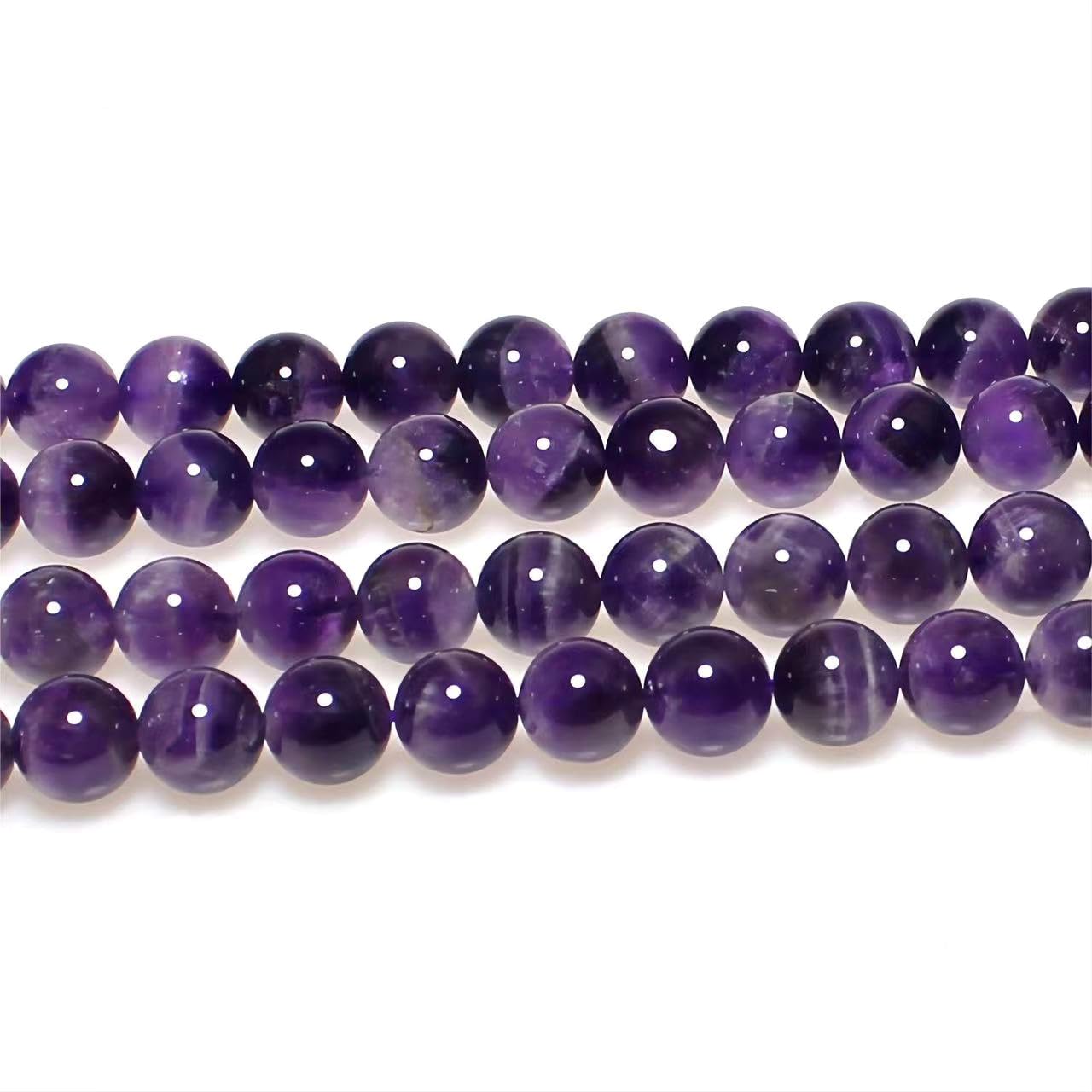 MJDCB Natural Dreamy Amethyst Beads Round Stone Beads DIY Loose Beads for Jewelry Making Beads 15" (8mm)