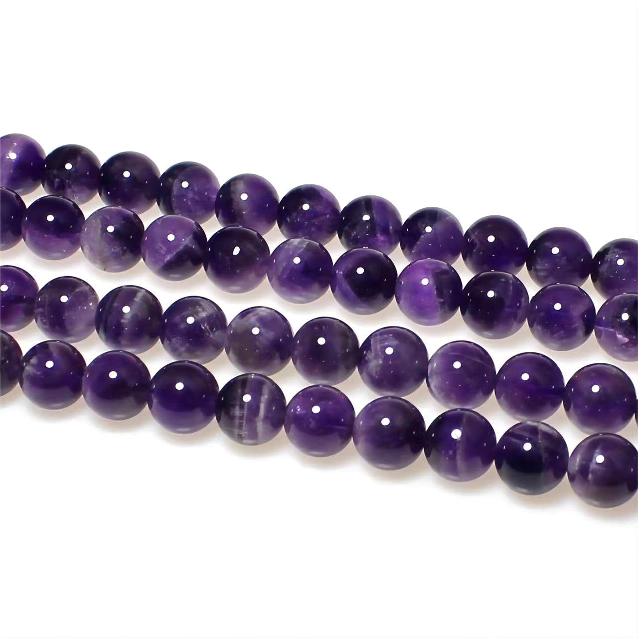 MJDCB Natural Dreamy Amethyst Beads Round Stone Beads DIY Loose Beads for Jewelry Making Beads 15" (8mm)