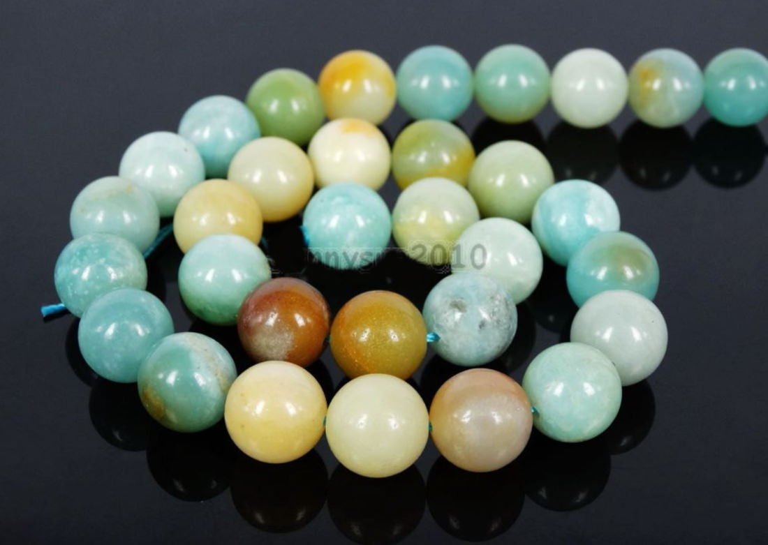 2 Strands Adabele Natural Multi-Color Amazonite Healing Gemstone 4mm (0.16 inch) Small Round Beads Gem Stone Spacer (176-186pcs) for Craft Jewelry Making GF3-4