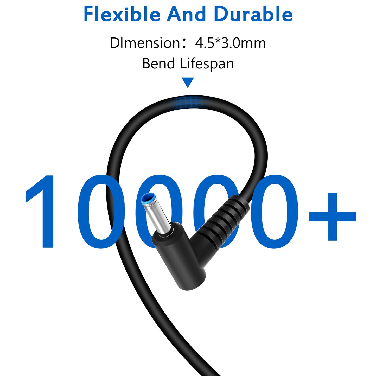 HIBBO Charger Compatible with HP Laptop Computer 65W 45W Smart Blue Tip Power Adapter