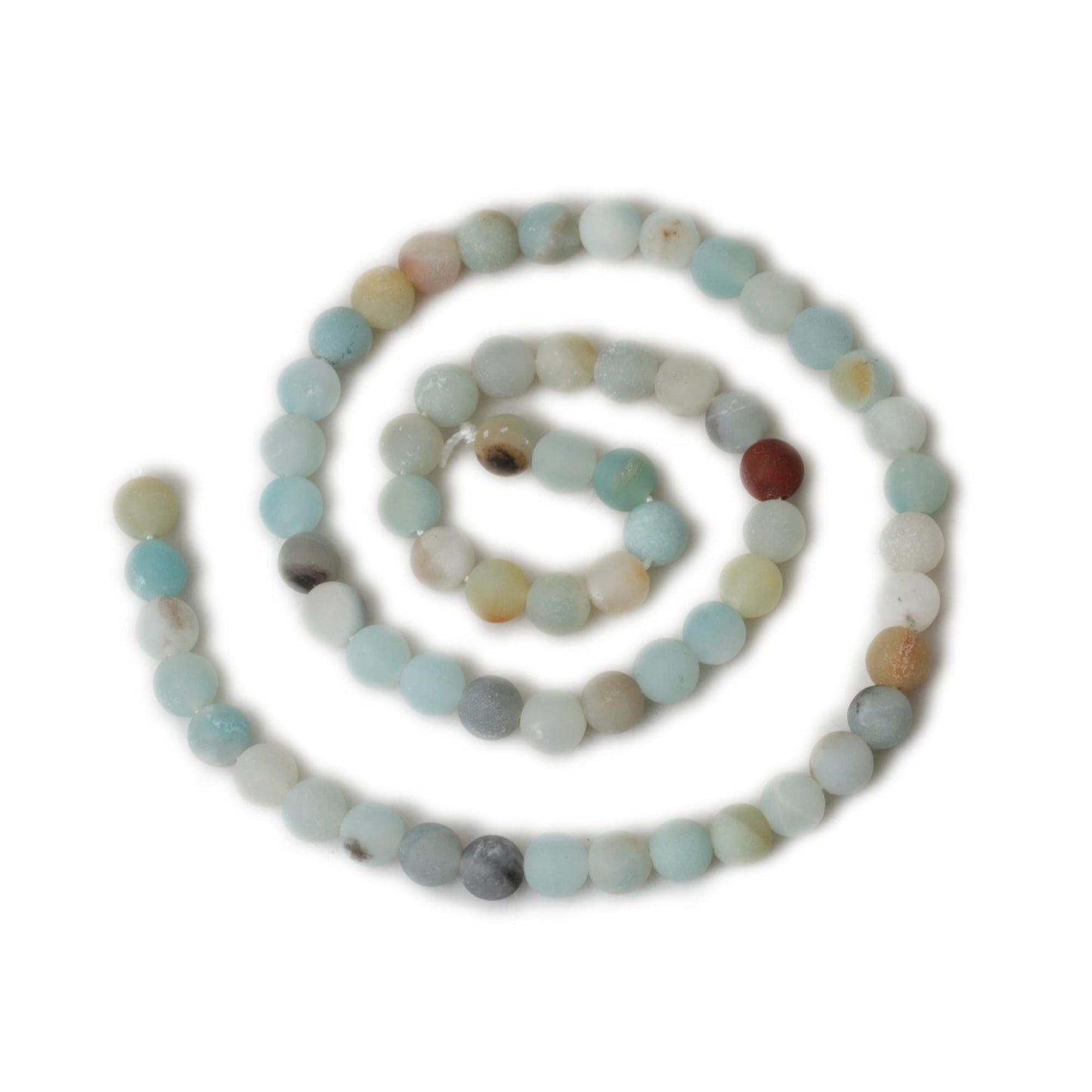 CHEAVIAN 60PCS 6mm Natural Colorful Frosted Amazonite Gemstone Round Loose Beads Stone Beads for Jewelry Making DIY 1 Strand 15"