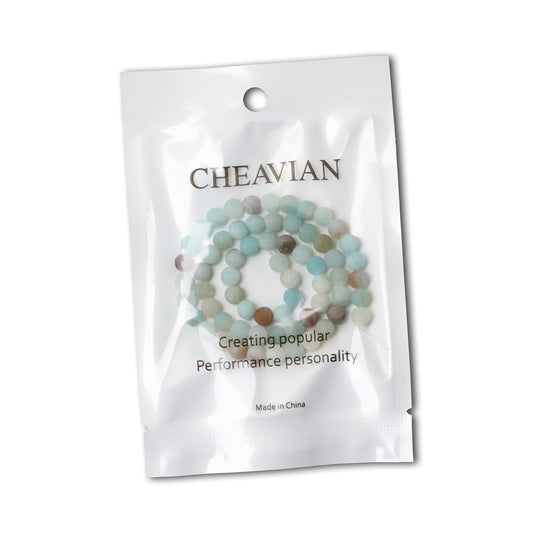 CHEAVIAN 60PCS 6mm Natural Colorful Frosted Amazonite Gemstone Round Loose Beads Stone Beads for Jewelry Making DIY 1 Strand 15"