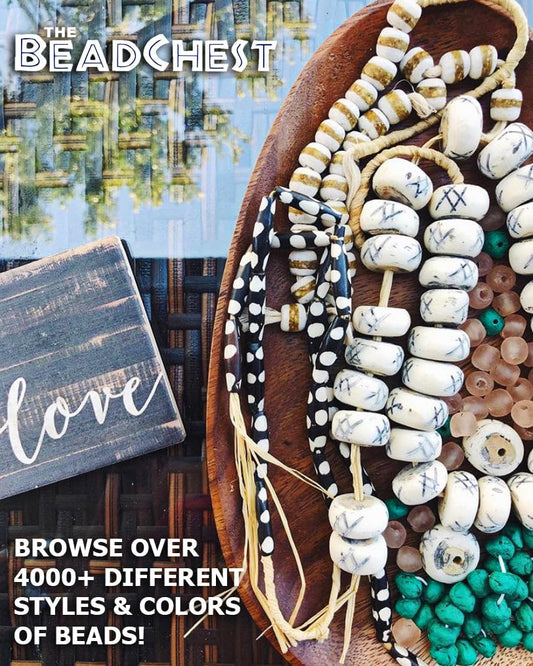 The Bead Chest African Vinyl Beads, Ghana Vulcanite Crafts Supplies for DIY Jewelry Making, Necklaces, Bracelets (6mm, Baby Blue)