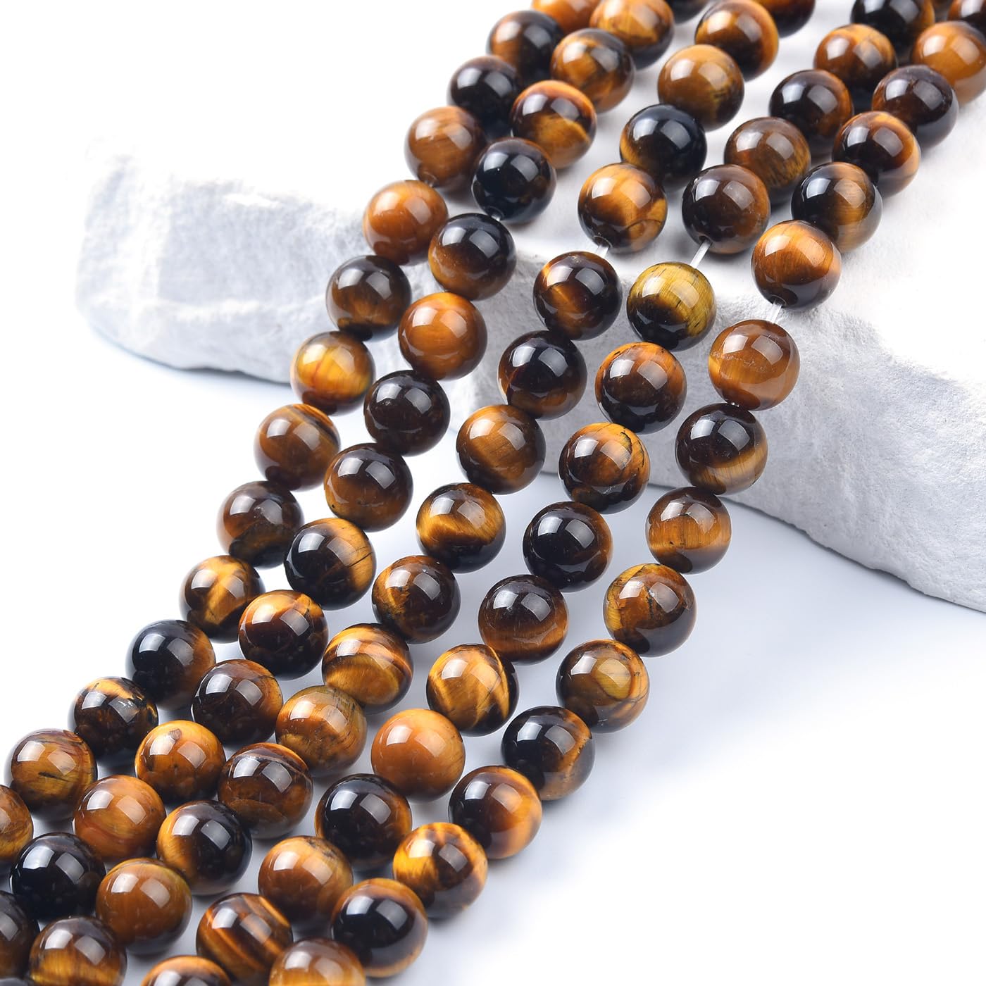 4mm Natural Yellow Tiger Eye Beads Round Gemstone Loose Beads for Jewelry Making (90-95pcs/strand)