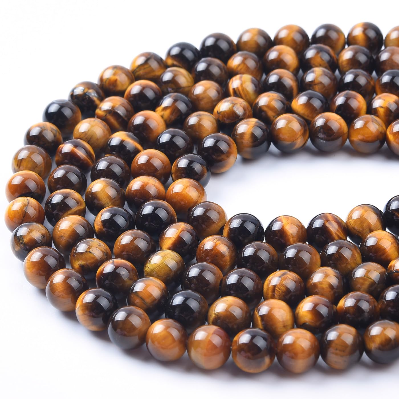 4mm Natural Yellow Tiger Eye Beads Round Gemstone Loose Beads for Jewelry Making (90-95pcs/strand)