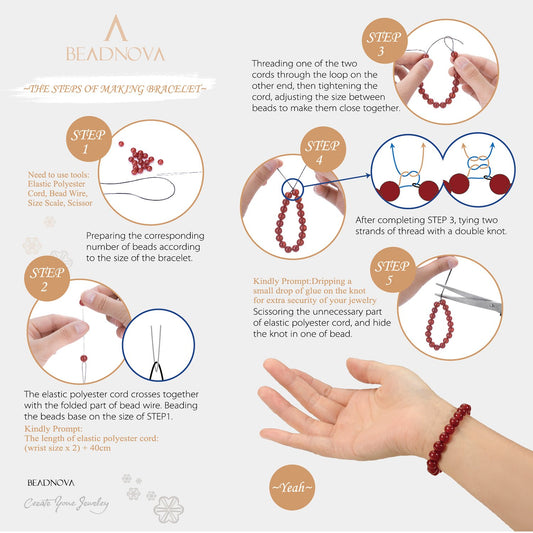 BEADNOVA 10mm Natural White Howlite Gemstone Round Loose Beads for Jewelry Making (36-38pcs)