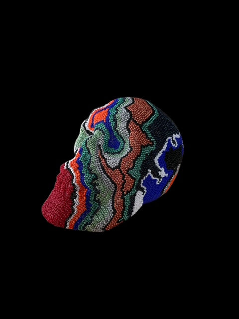 Beaded Mindscape — One-of-a-Kind Beaded Skull Sculpture