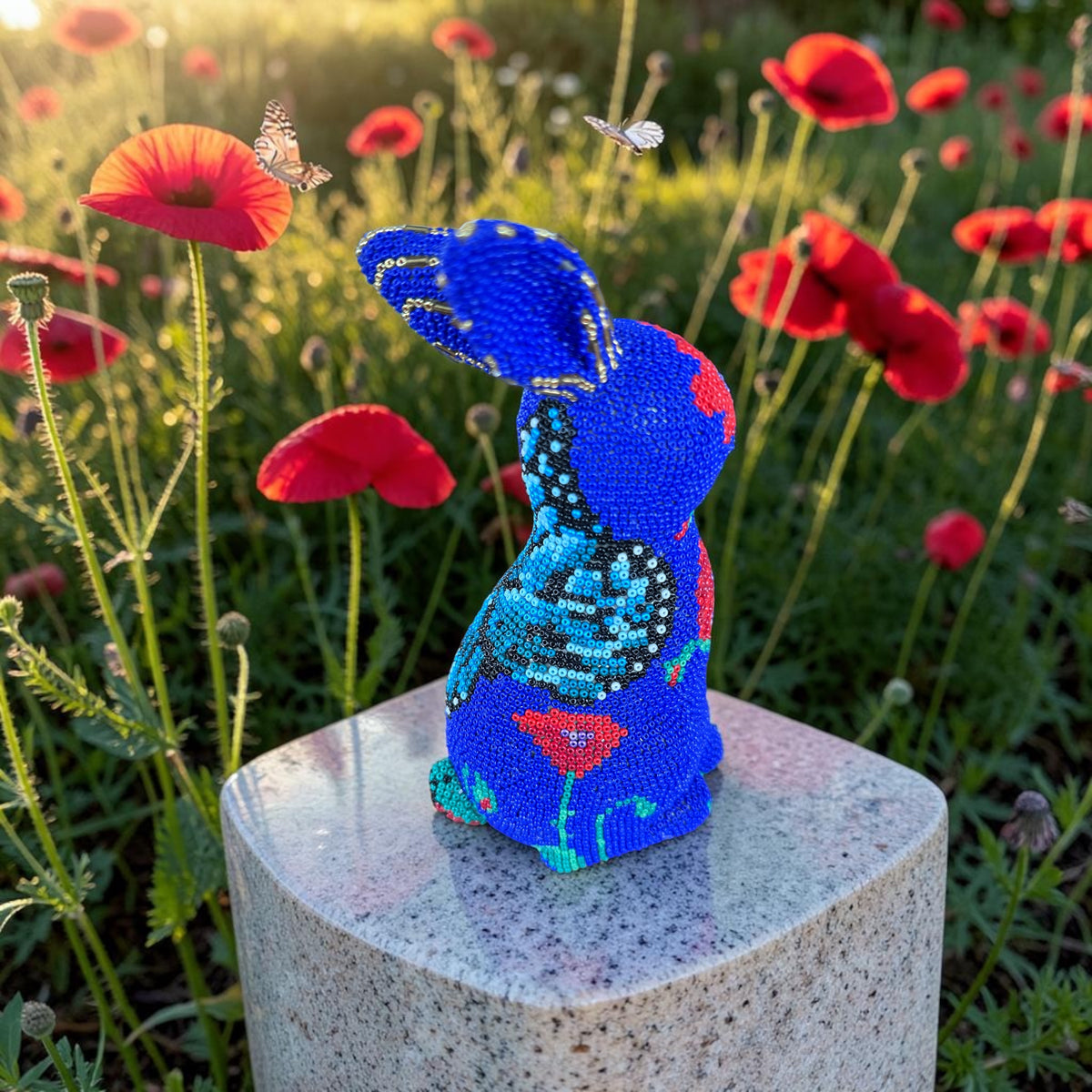 Poppy - Hand Beaded Ceramic Rabbit