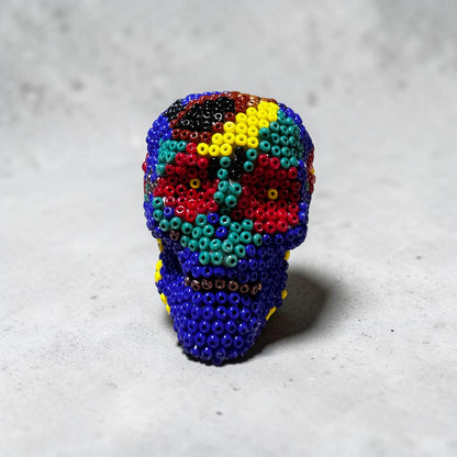 Mini Beaded Bird Head Sugar Skull Art Sculpture