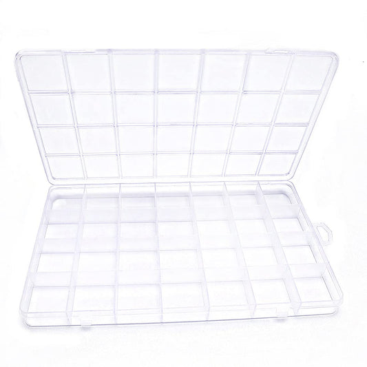 IOOLEEM 28 Grids Plastic Bead Organizer Box, Organizer Container Storage Box, Dividers for bead arts and crafts.