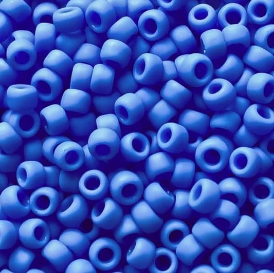 10 g TOHO Round Seed Beads Rocailles, size 11/0, Opaque Frosted Periwinkle (# 48LF), Japan, Glass