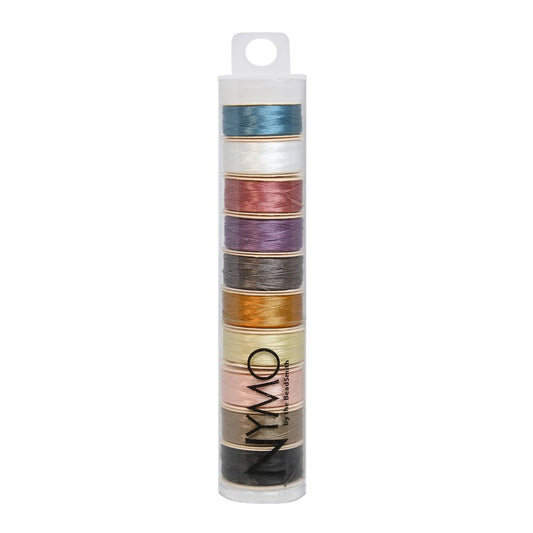 The Beadsmith Nymo Thread – 10-Pack Color Assortment Mix – Size D, .30mm Diameter, 64 Yard/58.5 Meter Spool – Made of Nylon – Bead Embroidery & Weaving, Off Loom & Loom Work and DIY Craft Projects