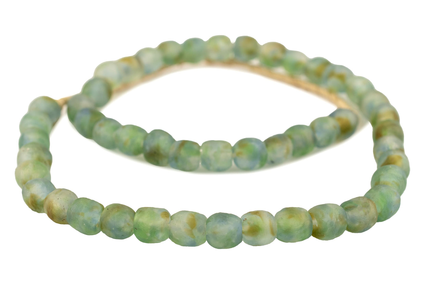 The Bead Chest African Recycled Glass Beads – Handmade in Ghana – Earth Swirl 11mm Strand for Jewelry Making, Crafts, and Home Decor I Approximately 50 Beads