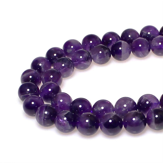 MJDCB Natural Dreamy Amethyst Beads Round Stone Beads DIY Loose Beads for Jewelry Making Beads 15" (8mm)