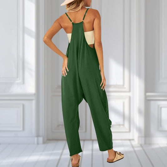 UNIANKIYA One Piece Jumpsuits for Women Casual Sleeveless Spaghetti Strap Rompers Summer Overalls Beach Vacation Outfits 2025