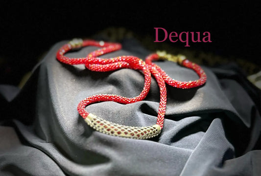 Bold Red Beaded Necklace with Ornate Silver Tube Accent image 0