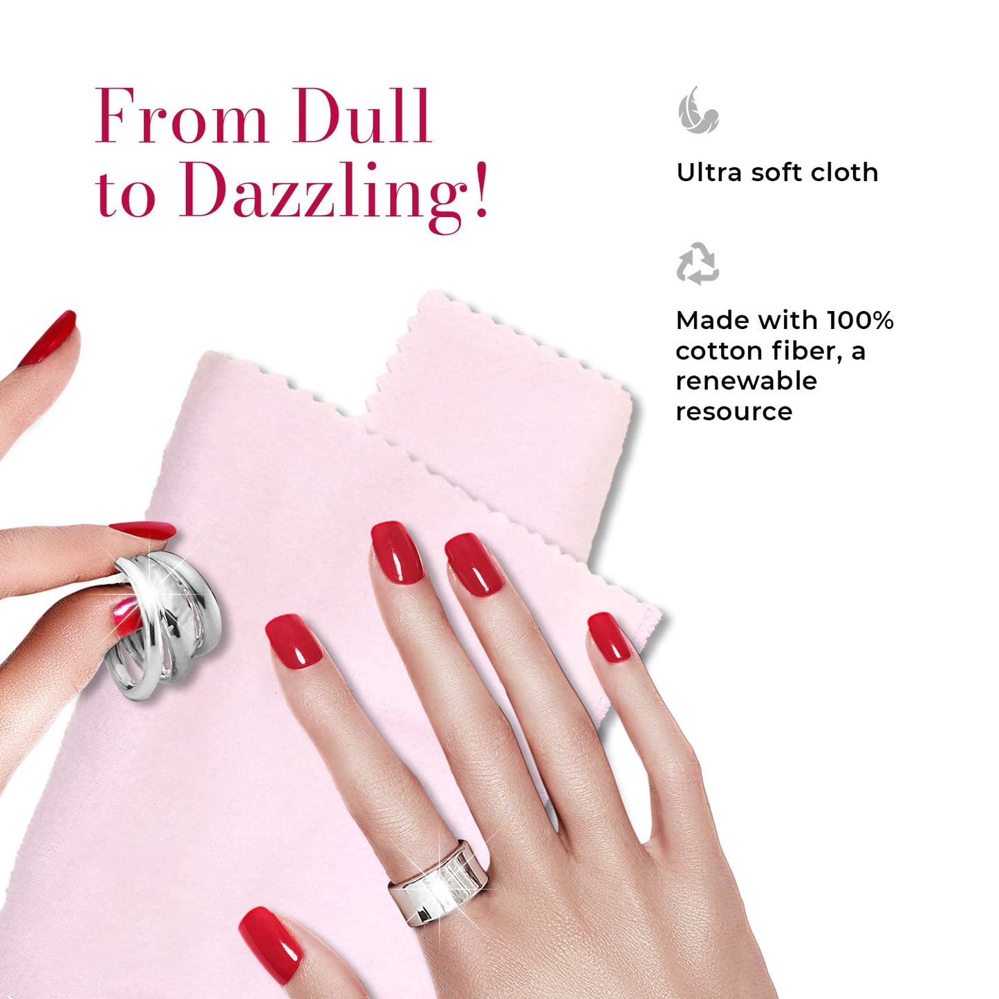 CONNOISSEURS Premium Edition Extra Large Polishing Cloth for Silver Jewelry - Ultrasoft Fabric with Anti-Tarnish Formula - 14x14 Inches