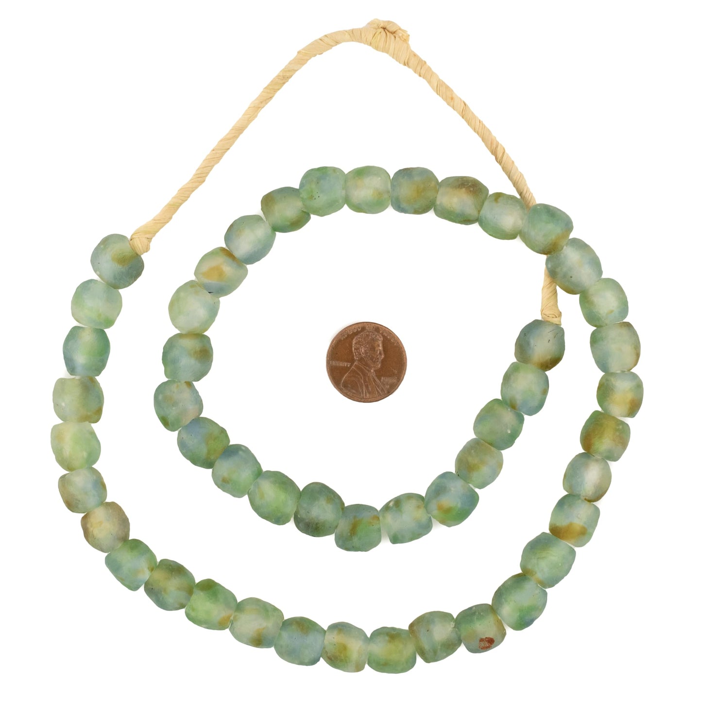 The Bead Chest African Recycled Glass Beads – Handmade in Ghana – Earth Swirl 11mm Strand for Jewelry Making, Crafts, and Home Decor I Approximately 50 Beads