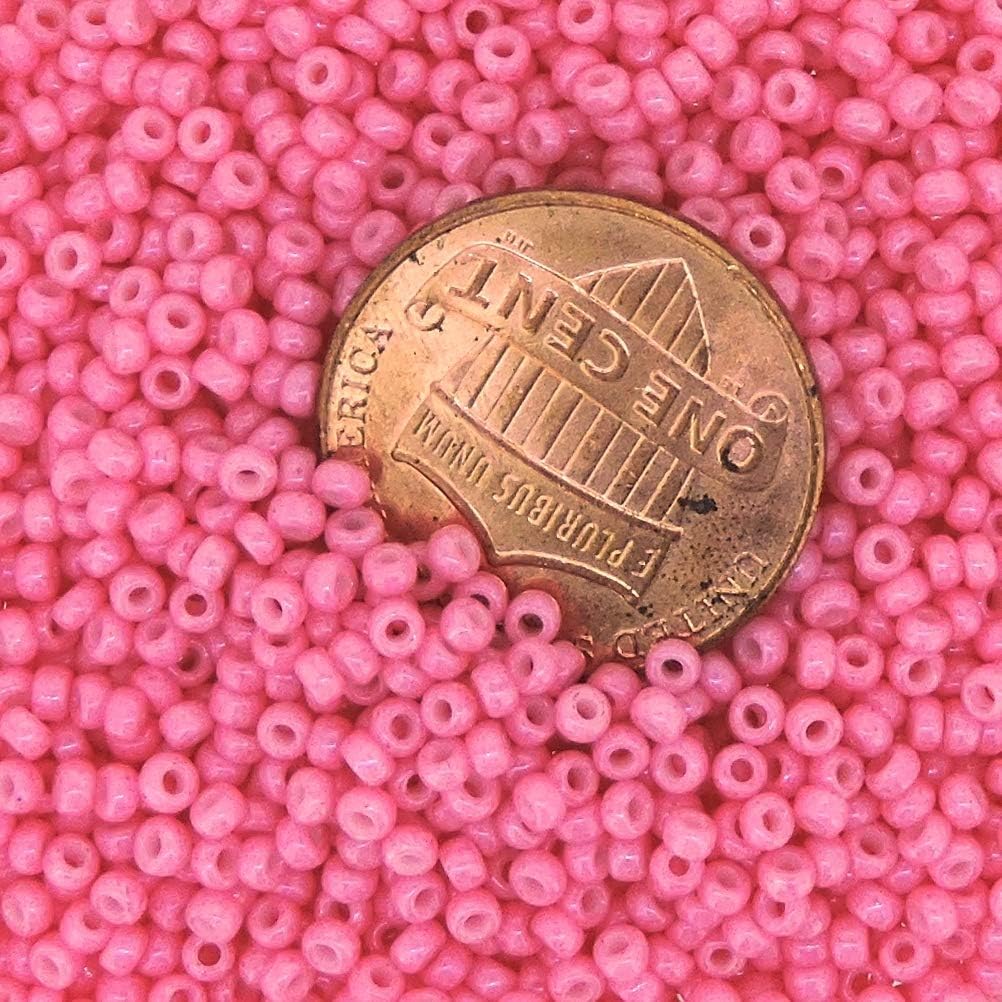 Miyuki Round Glass Seed Beads Size 11/0 Dyed Opaque Pink 23 Grams