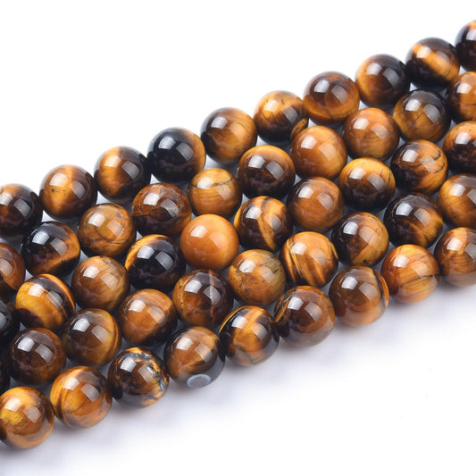 4mm Natural Yellow Tiger Eye Beads Round Gemstone Loose Beads for Jewelry Making (90-95pcs/strand)