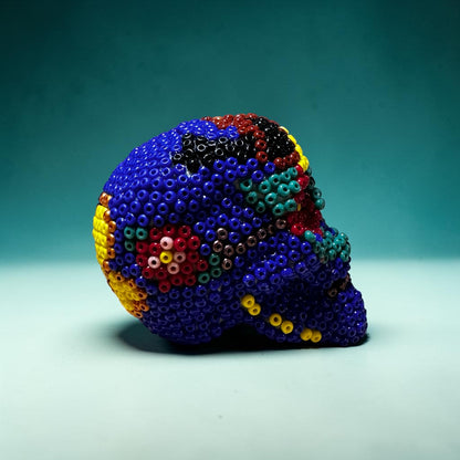 Mini Beaded Bird Head Sugar Skull Art Sculpture