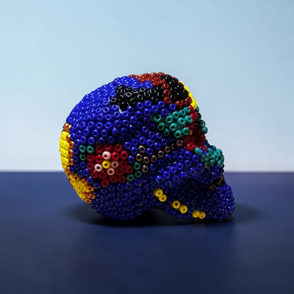 Mini Beaded Bird Head Sugar Skull Art Sculpture
