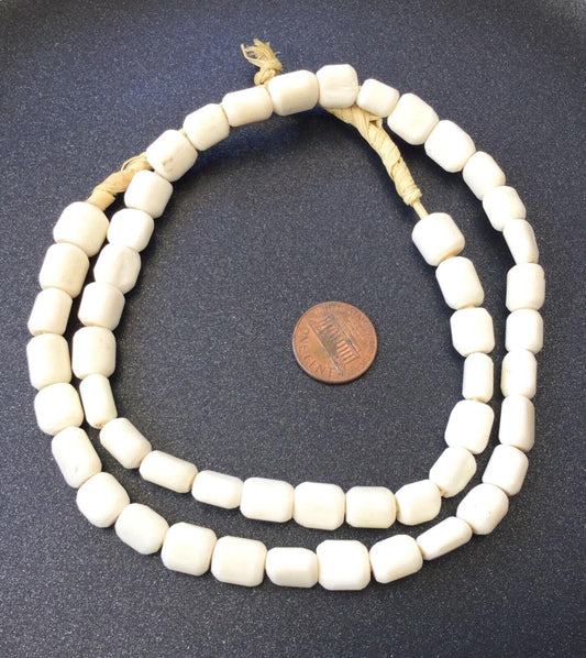 50 Made in Africa Kenya African Caramel White Bone African Trade Beads