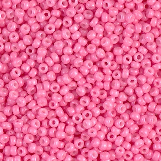 Miyuki Round Glass Seed Beads Size 11/0 Dyed Opaque Pink 23 Grams