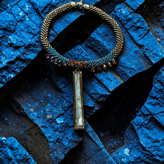 Azure Tides Beaded Statement Necklace