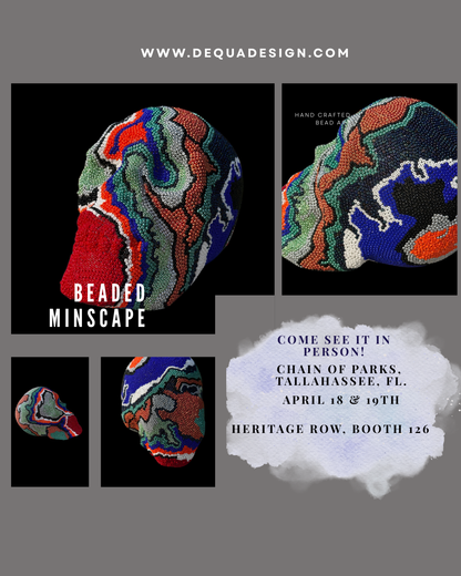 Beaded Mindscape — One-of-a-Kind Beaded Skull Sculpture