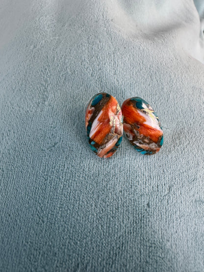 Ocean Jasper Earrings – Handmade Bohemian Studs with Natural Stone