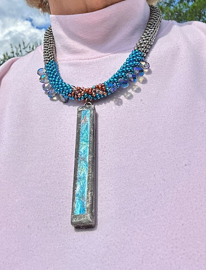 Azure Tides Beaded Statement Necklace