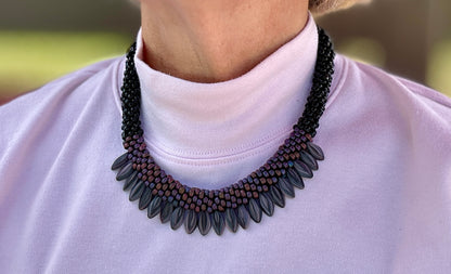 Purple Melon Seed Necklace