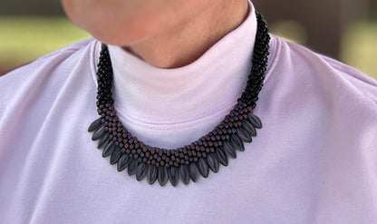 Purple Melon Seed Necklace