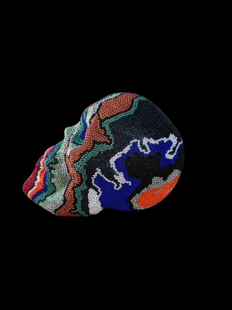 Beaded Mindscape — One-of-a-Kind Beaded Skull Sculpture