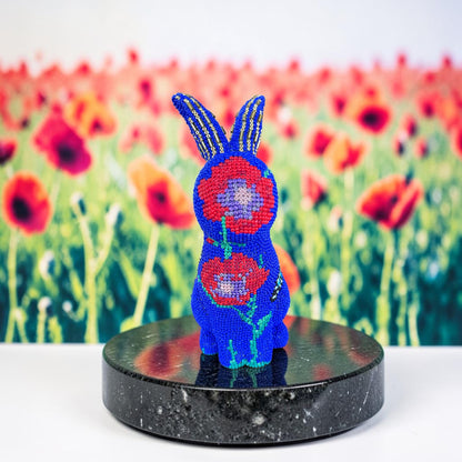 Poppy - Hand Beaded Ceramic Rabbit