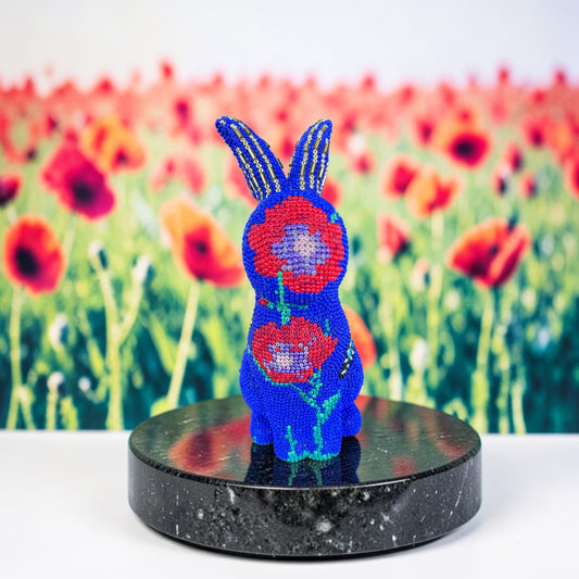 Poppy - Hand Beaded Ceramic Rabbit