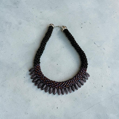 Watermelon Seed Hand Crochet Necklace