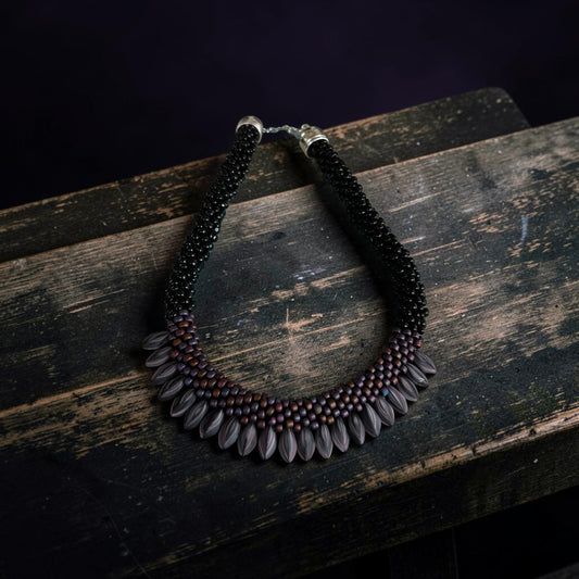 Watermelon Seed Hand Crochet Necklace