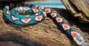Vibrant Hand-Crocheted Beaded Necklace with Geometric Pattern image 0