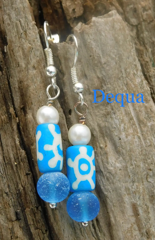 African Turtle Bead Earrings image 0