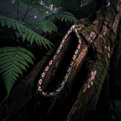 Geometric Hand-Beaded Necklace